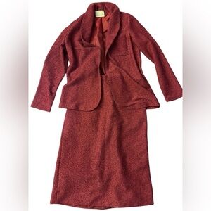 Vintage Sears skirt suit burgundy beautiful 2 piece